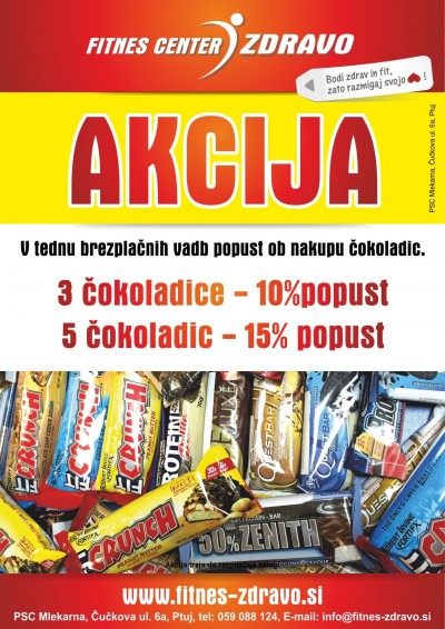 Fitnes Zdravo - akcija čokoladice sept 2016